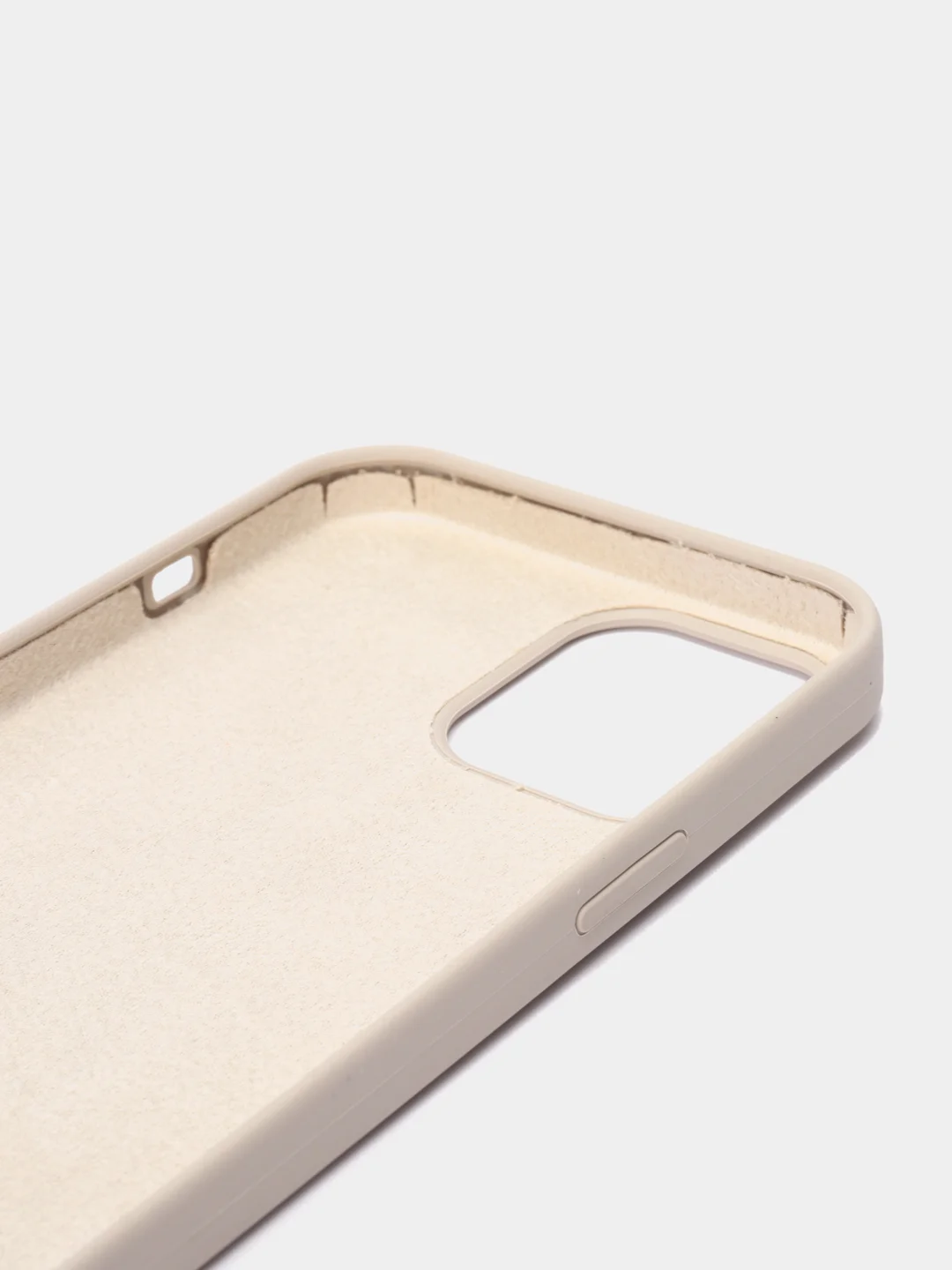 Светло-бежевый чехол для iPhone 12 Pro Max 6.7" Silicone Case закрытый низ с логотипом