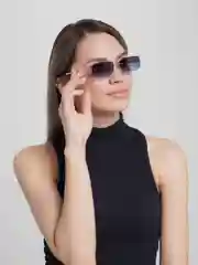 Индиго яркие солнцезащитные очки без оправы