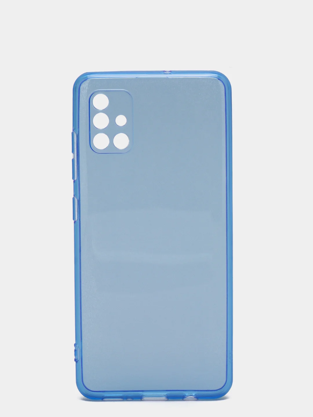 Синий чехол для Samsung A51 2019/A515F силиконовый прозрачный неоновый