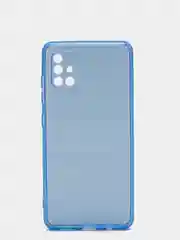 Синий чехол для Samsung A51 2019/A515F силиконовый прозрачный неоновый