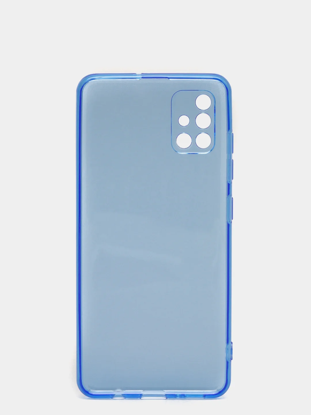 Синий чехол для Samsung A51 2019/A515F силиконовый прозрачный неоновый