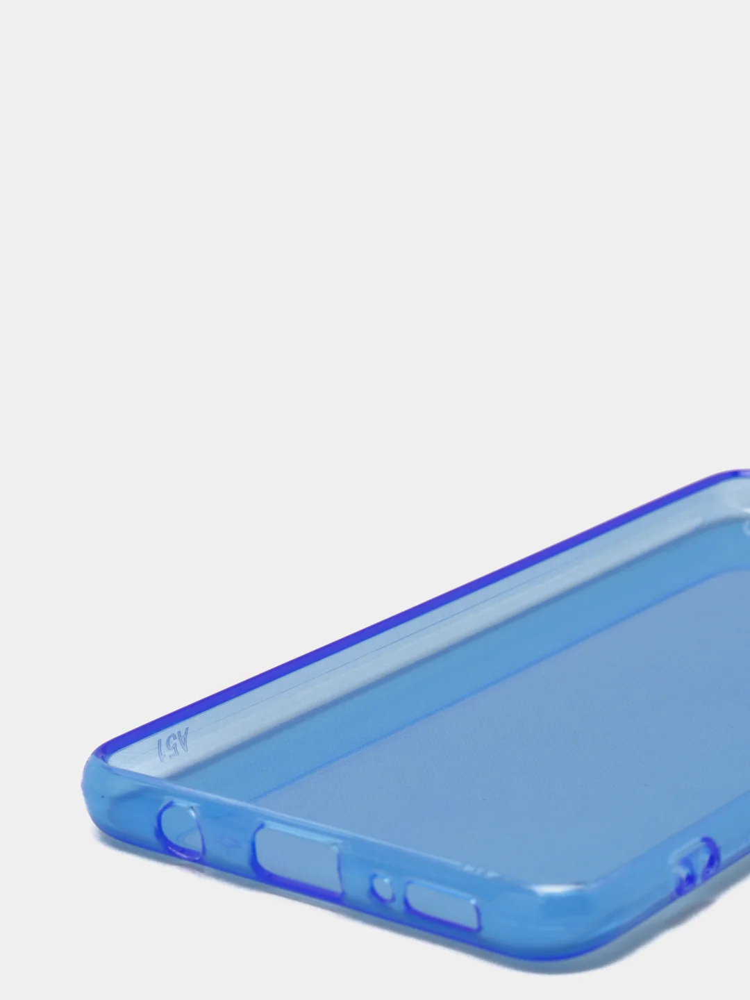 Синий чехол для Samsung A51 2019/A515F силиконовый прозрачный неоновый