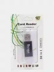 Черный картридер microSD для чтения карт памяти USB 2.0