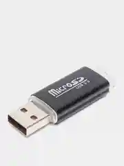 Черный картридер microSD для чтения карт памяти USB 2.0