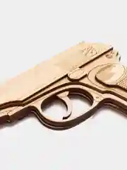 Бежевый пистолет деревянный, 16 см