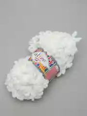 Белый alize Puffy Fine турецкая плюшевая пряжа, Ализе Пуффи Файн вязание руками 100 г 14,5 м