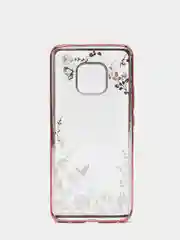 Розовый чехол Huawei Mate 20 Pro, Хуавей Мат 20 Про, прозрачный силиконовый со стразами