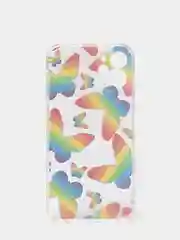 Пурпурный чехол Apple iPhone 12, 12 Pro, 12 Mini прозрачный с рисунком и блестками