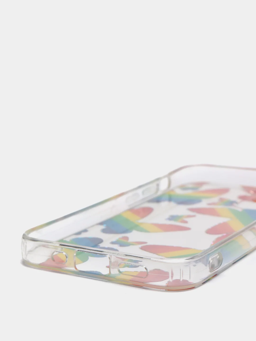 Пурпурный чехол Apple iPhone 12, 12 Pro, 12 Mini прозрачный с рисунком и блестками