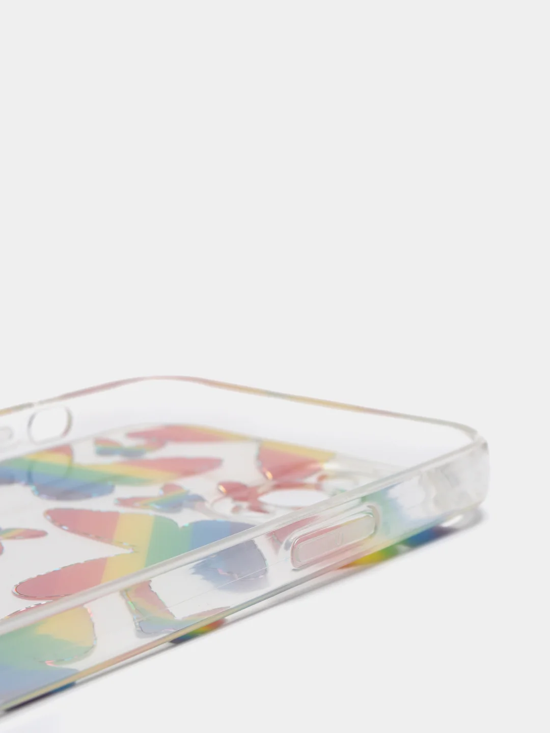 Пурпурный чехол Apple iPhone 12, 12 Pro, 12 Mini прозрачный с рисунком и блестками