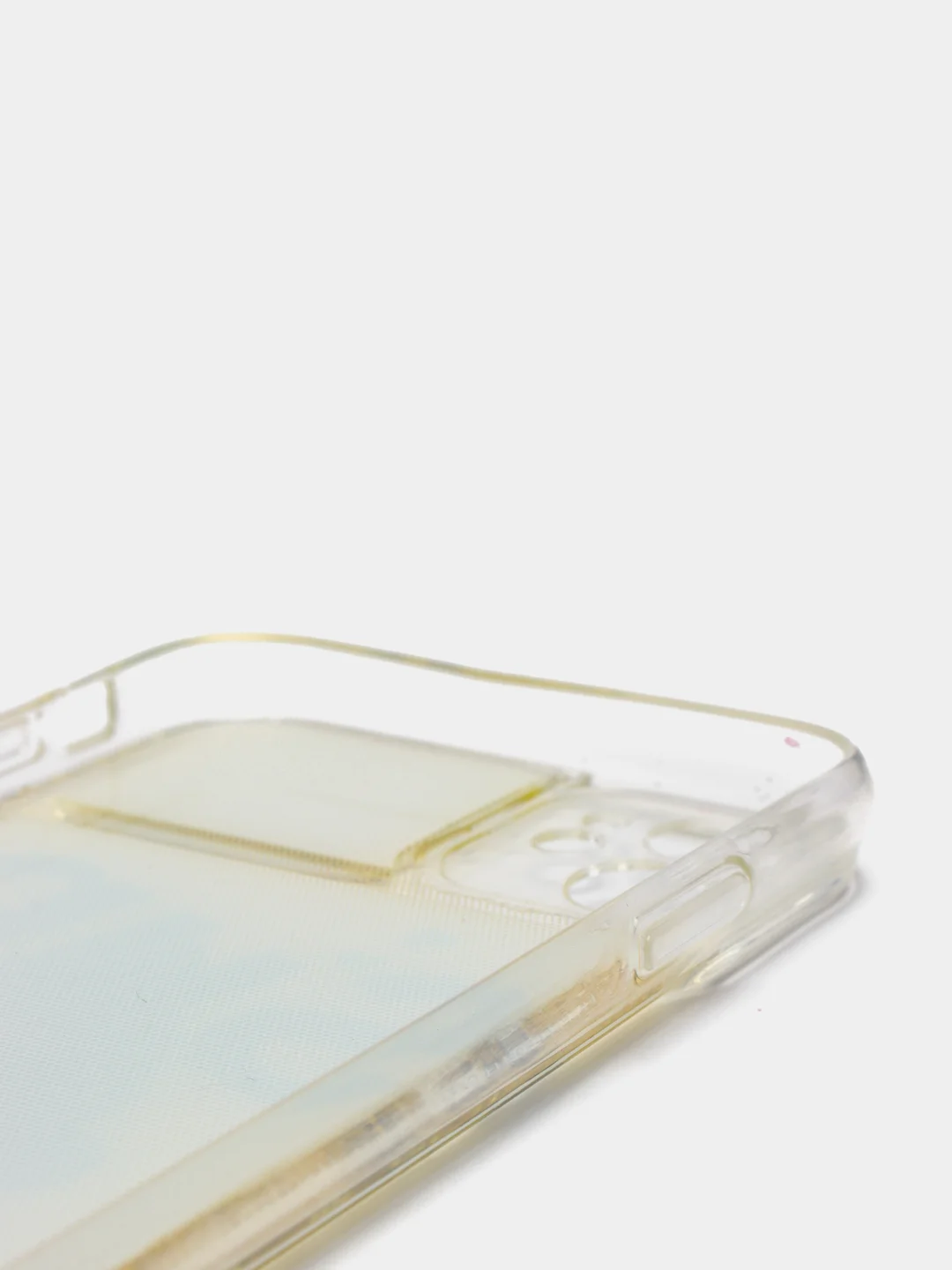 Лимонный чехол iPhone 11 силиконовый переливающийся жидкий с блестками и защитой камеры