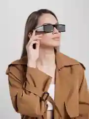 Серебряный солнцезащитные женские прямоугольные очки