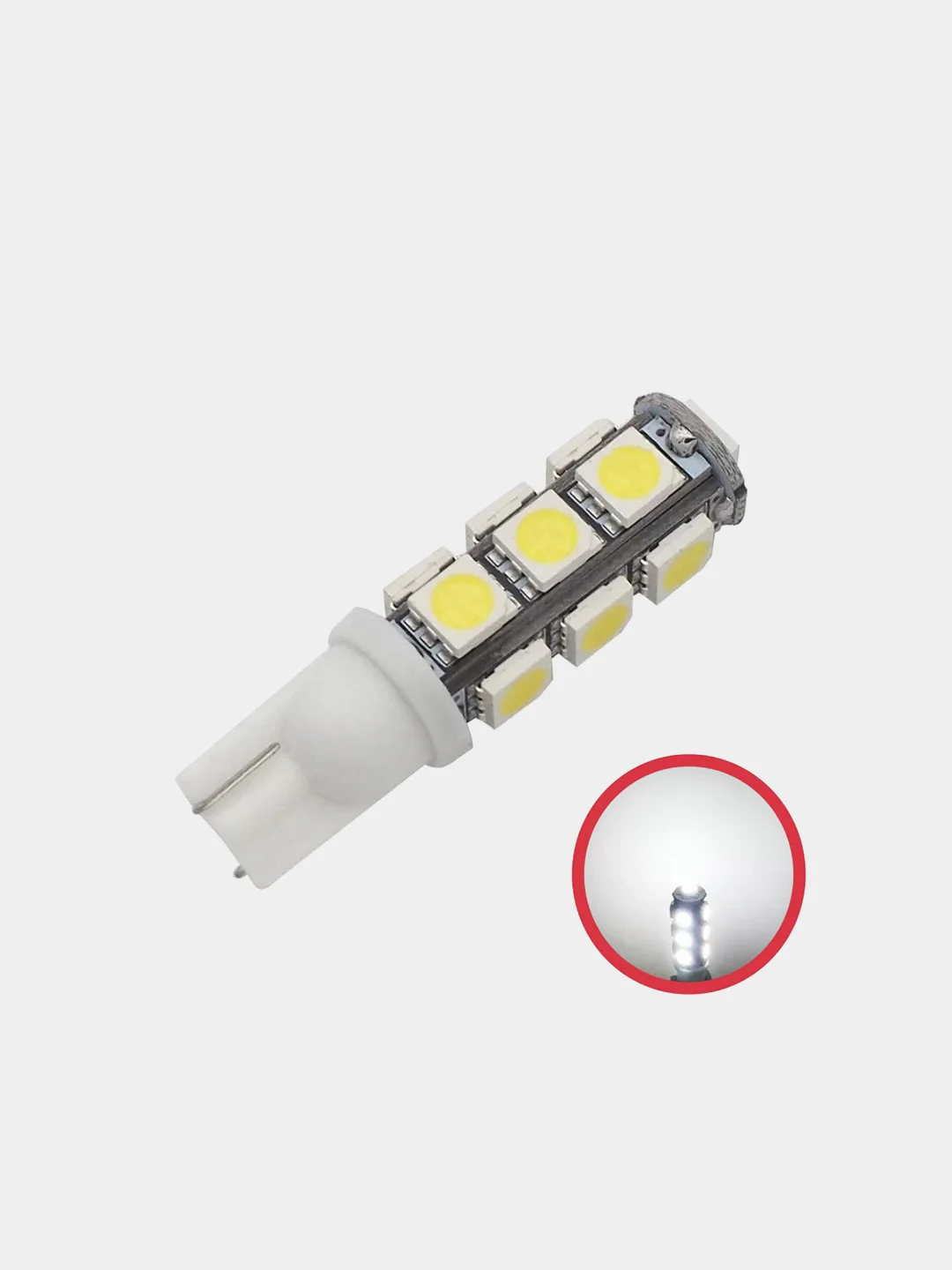 Белый светодиодная автомобильная LED лампа W5W T10, для ДХО и габаритных огней