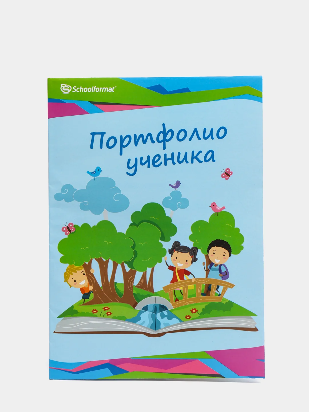 Голубой папка-портфолио ученика А4 / Листы-вкладыши 30 листов