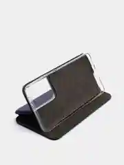 Темно-синий чехол-книжка для Samsung Galaxy S21 Ultra