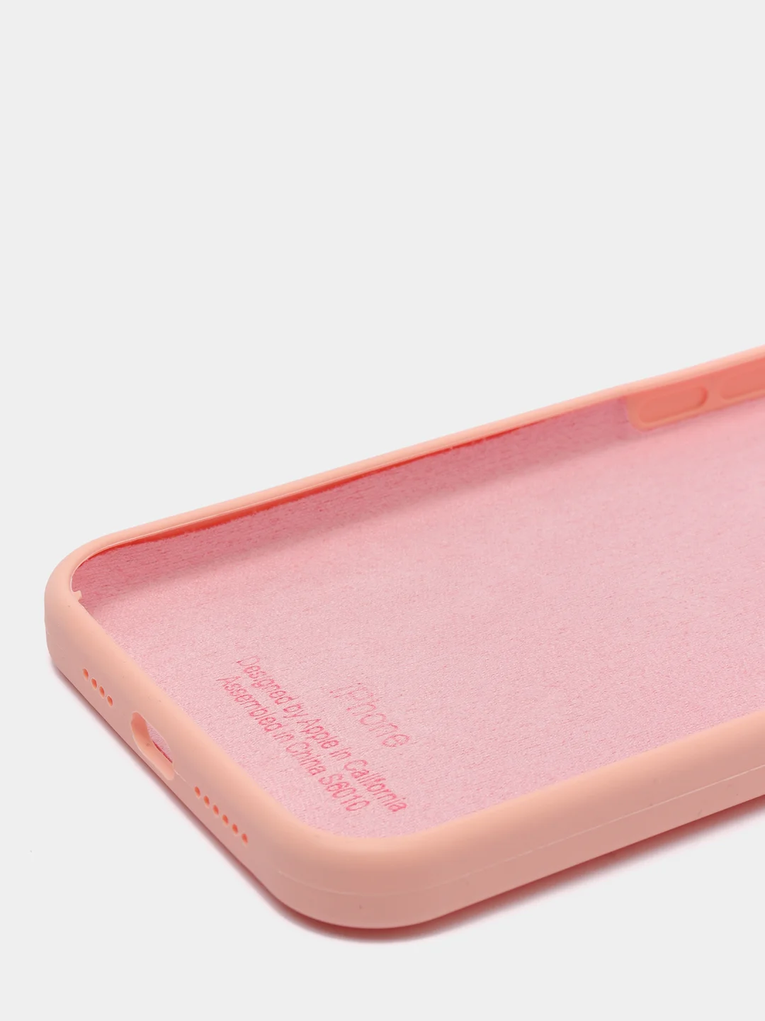 Коралловый меланж чехол Silicone Case для iPhone 12 Pro Max с логотипом закрытый низ