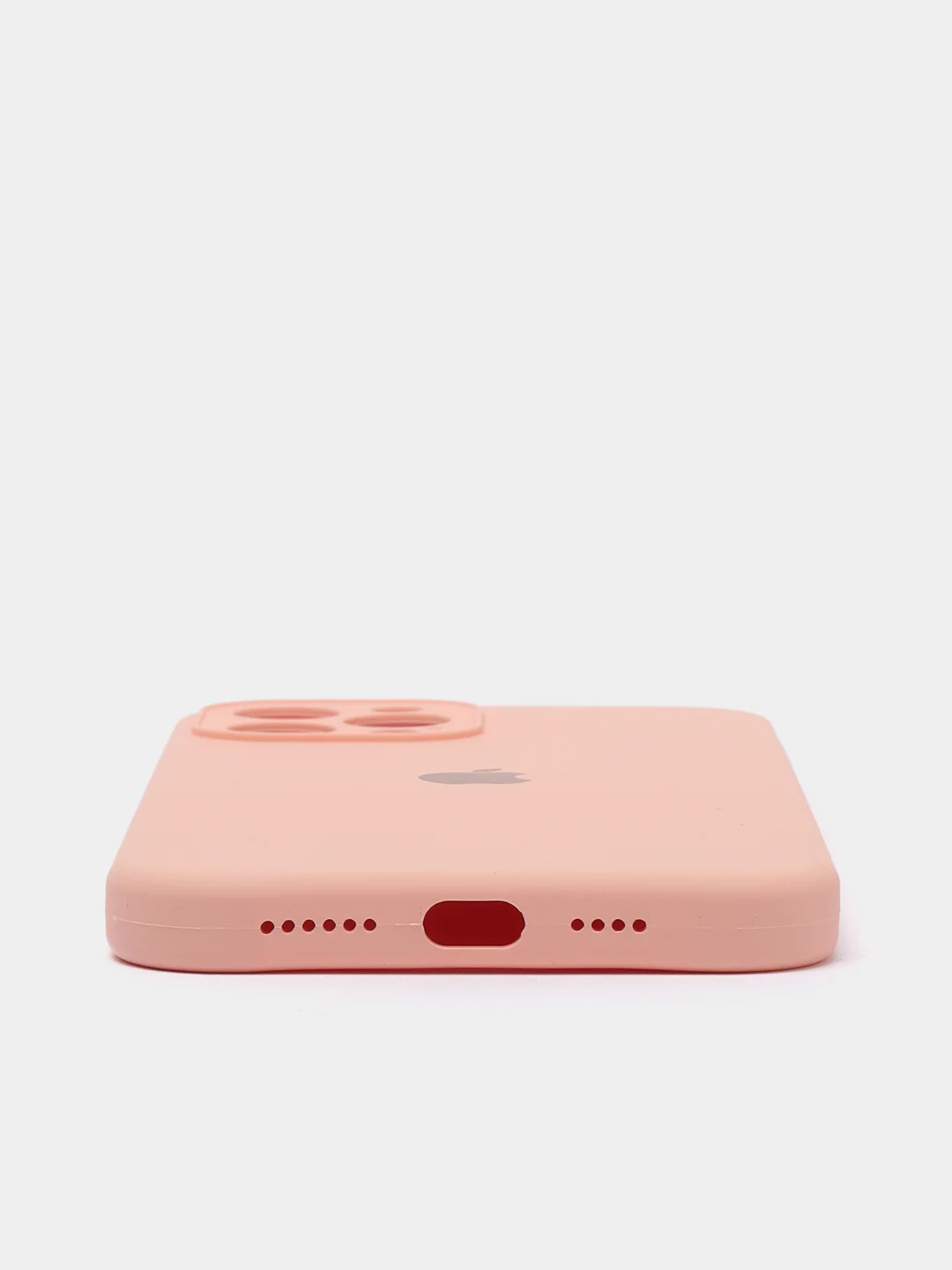 Коралловый меланж чехол Silicone Case для iPhone 12 Pro Max с логотипом закрытый низ