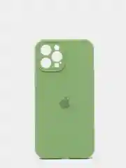 Оливковый чехол Silicone Case для iPhone 12 Pro Max с логотипом закрытый низ