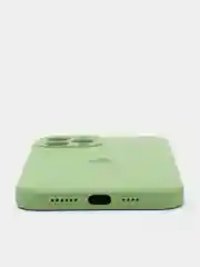 Оливковый чехол Silicone Case для iPhone 12 Pro Max с логотипом закрытый низ