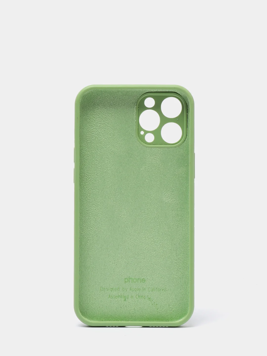 Оливковый чехол Silicone Case для iPhone 12 Pro Max с логотипом закрытый низ