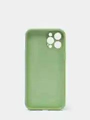 Оливковый чехол Silicone Case для iPhone 12 Pro Max с логотипом закрытый низ