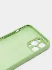 Оливковый чехол Silicone Case для iPhone 12 Pro Max с логотипом закрытый низ