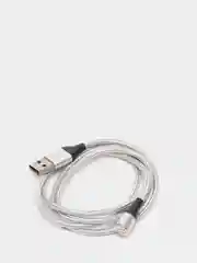 Серебряный магнитный кабель на 3A для передачи данных, коннекторы Type-C, Micro-USB, Lightning