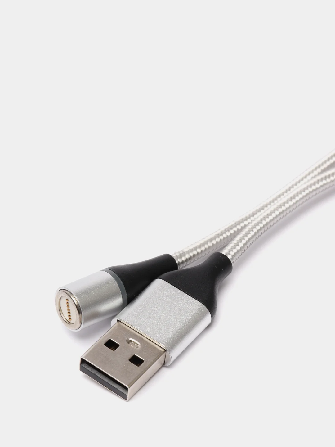 Серебряный магнитный кабель на 3A для передачи данных, коннекторы Type-C, Micro-USB, Lightning