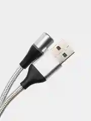 Серебряный магнитный кабель на 3A для передачи данных, коннекторы Type-C, Micro-USB, Lightning