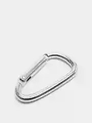 Серебряный карабин на чехол для беспроводных наушников AirPods 1/2/3/Pro i9S/i10/i11/i12