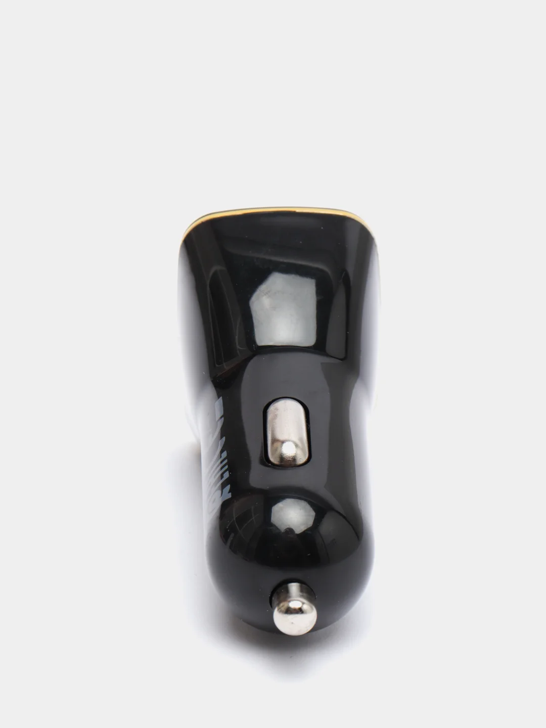 Черный автомобильное зарядное устройство с двойным USB и цифровым дисплеем