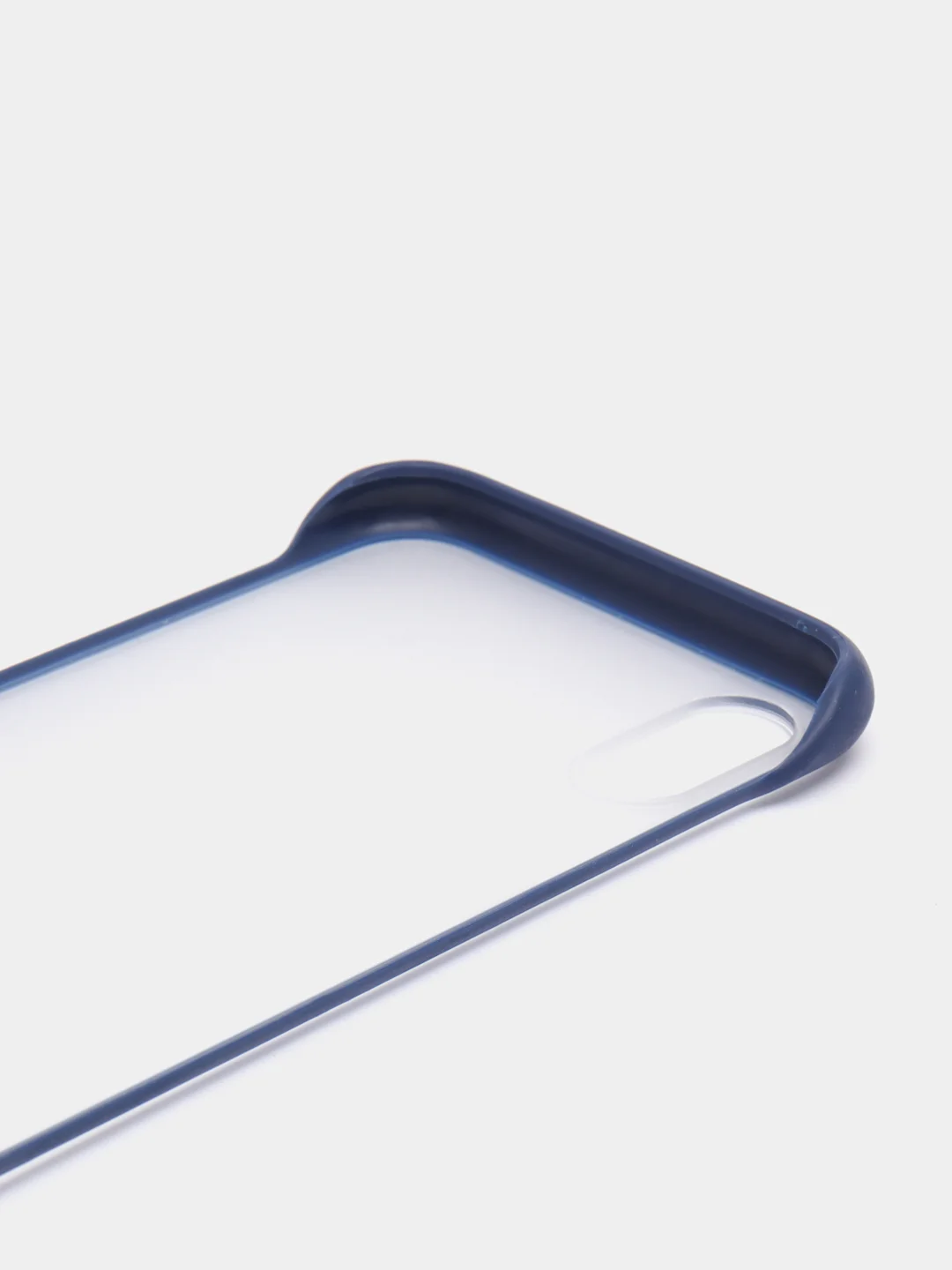 Синий чехол для Apple iPhone X / XS прозрачный с держателем