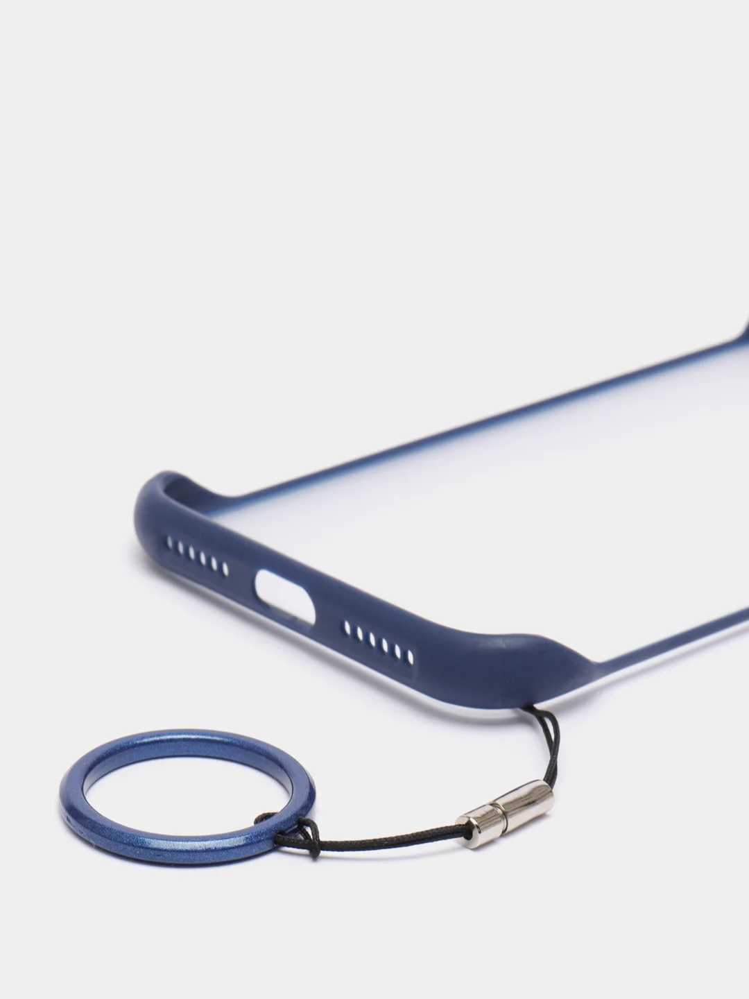 Синий чехол для Apple iPhone X / XS прозрачный с держателем