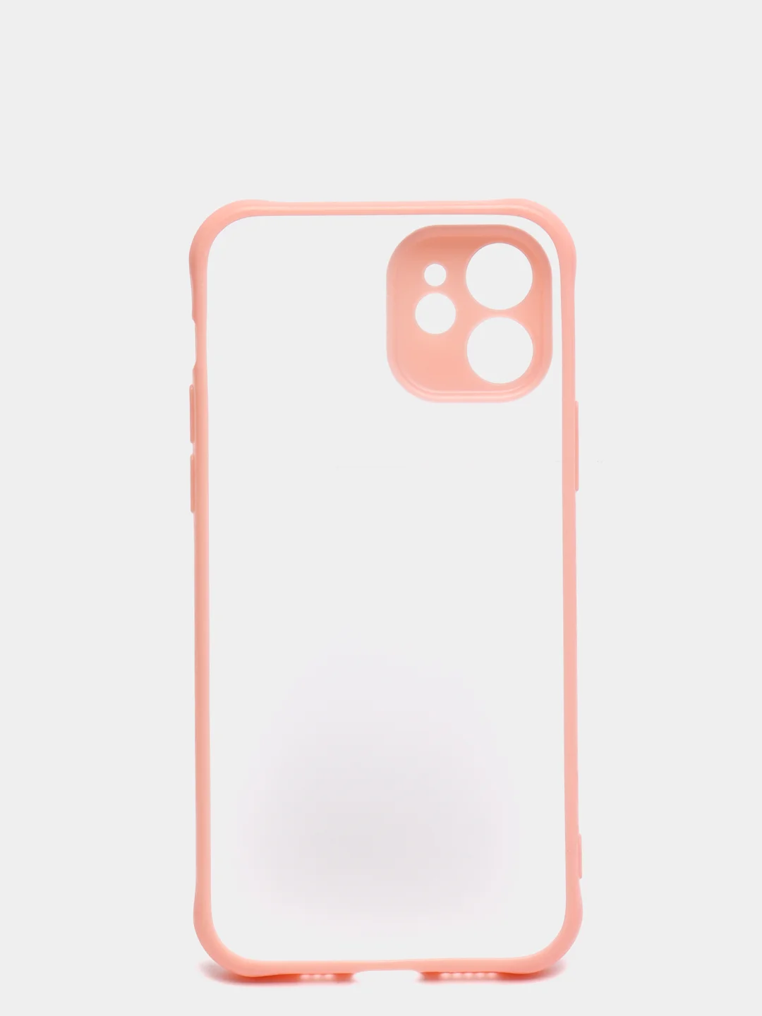 Розовый чехол для телефона iPhone 12 Противоударный Прозрачный матовый