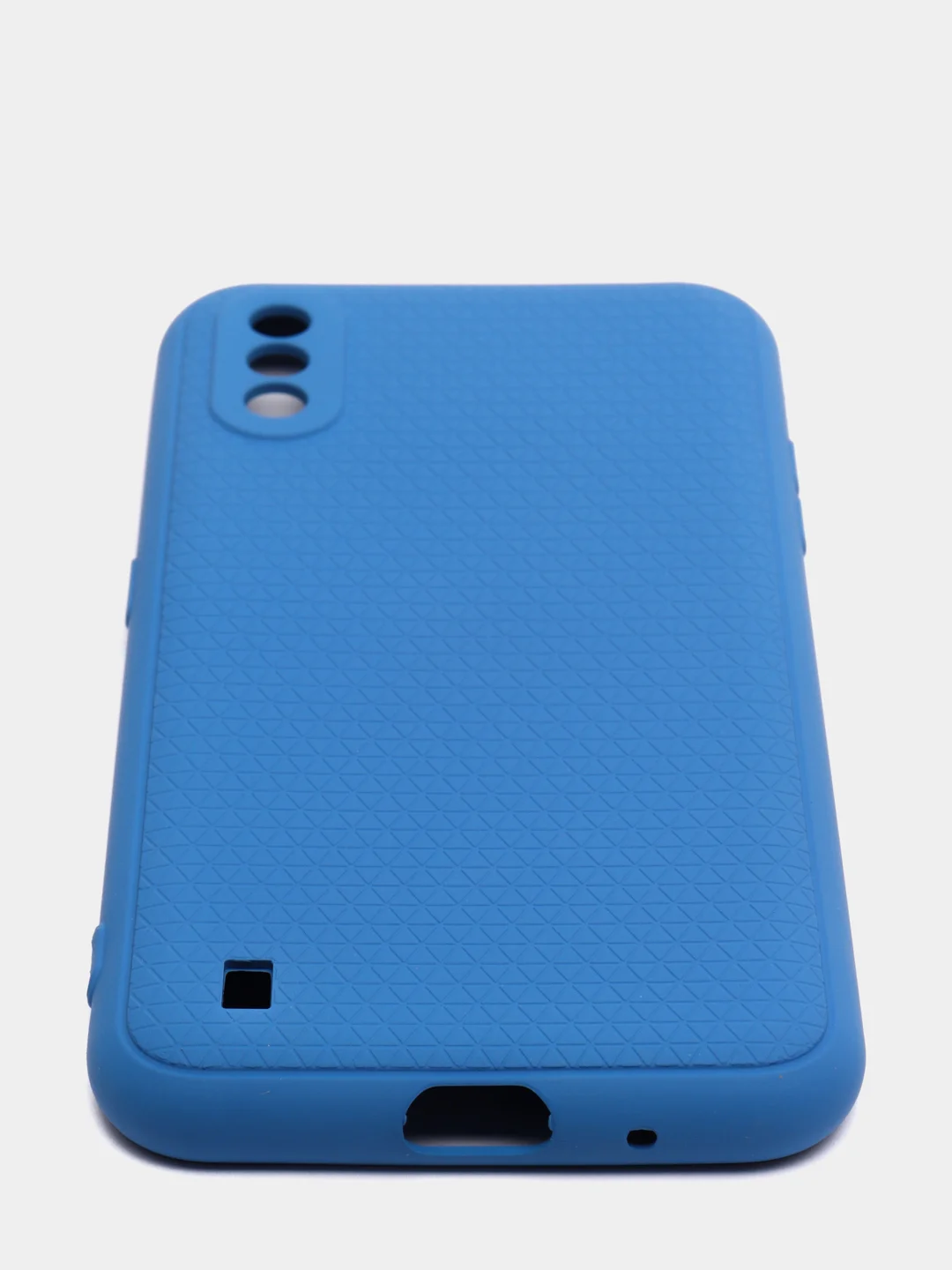 Синий чехол Samsung Galaxy A01 / M01, Галакси А01 / М01 чехол силиконовый рифленый