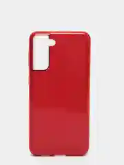 Красный силиконовый чехол для Samsung Galaxy S21 Plus, однотонный, блестящий