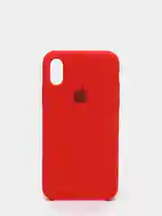 Красный силиконовый чехол iPhone X / iPhone XS, Silicone Case, с открытым низом