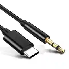 Черный аудио кабель OTG AUX 3.5 - TYPE C (папа-папа)