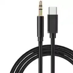Черный аудио кабель OTG AUX 3.5 - TYPE C (папа-папа)