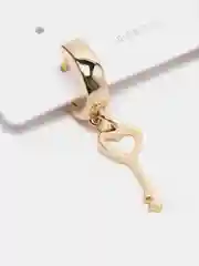 Золотой серьги "Ключик-сердце"
