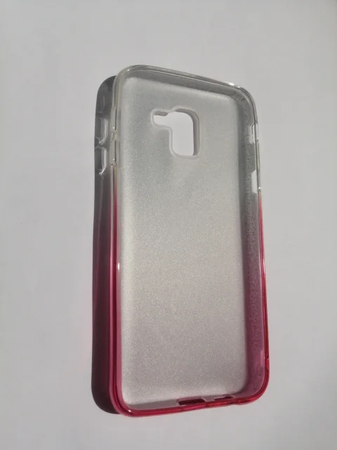 Силиконовый, градиент с блестками, чехол Samsung J6 18