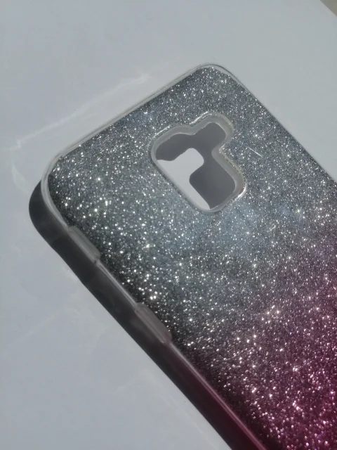 Силиконовый, градиент с блестками, чехол Samsung J6 18