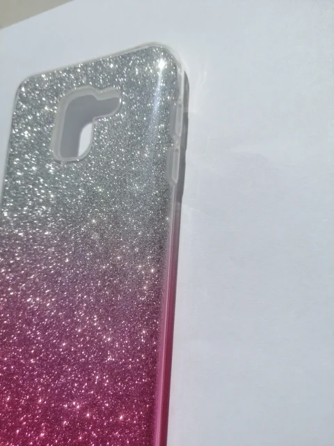 Силиконовый, градиент с блестками, чехол Samsung J6 18