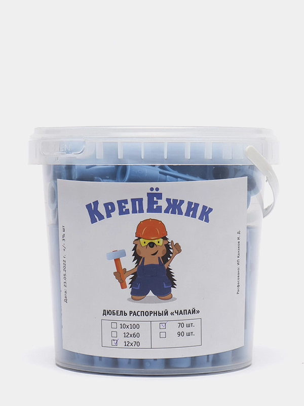 Дюбель распорный "Чапай", 12 х 70 мм, шипы-усы