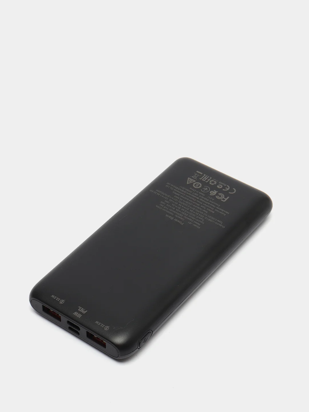 Черный повербанк 10000 mAh, 2 USB, Hoco J81 Power Bank