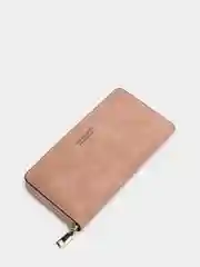 Розовый кошелёк женский, на молнии, с ремешком на руку