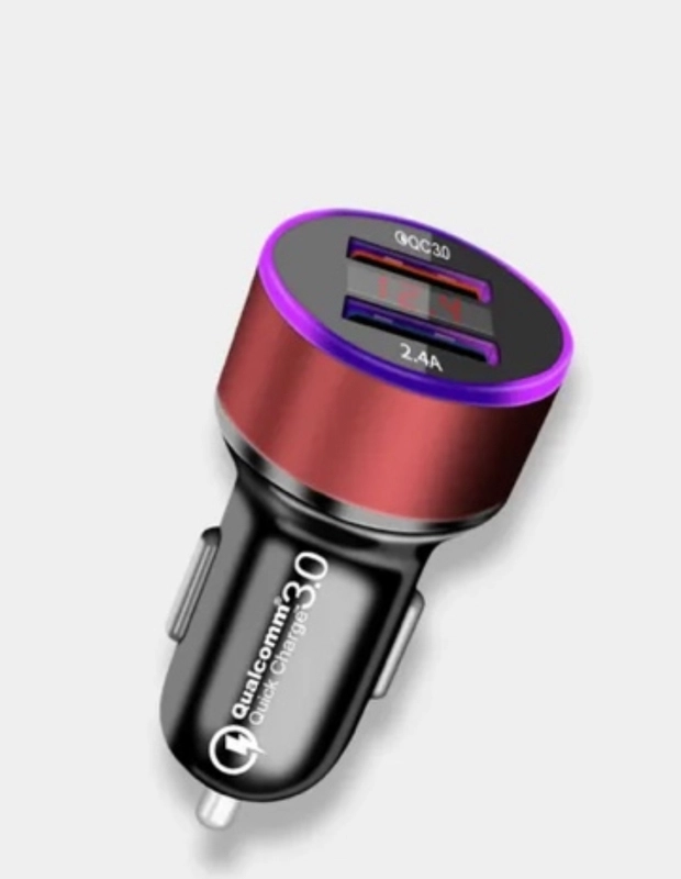 Автомобильное зарядное устройство, 2USB, QC3 (быстрая зарядка) и 2,4А
