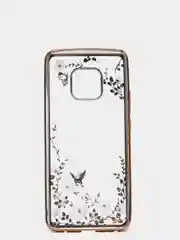 Золотой чехол Huawei Mate 20 Pro, Хуавей Мат 20 Про, прозрачный силиконовый со стразами
