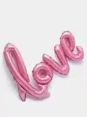 Розовый воздушный новогодний шар с надписью Love