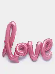Розовый воздушный новогодний шар с надписью Love